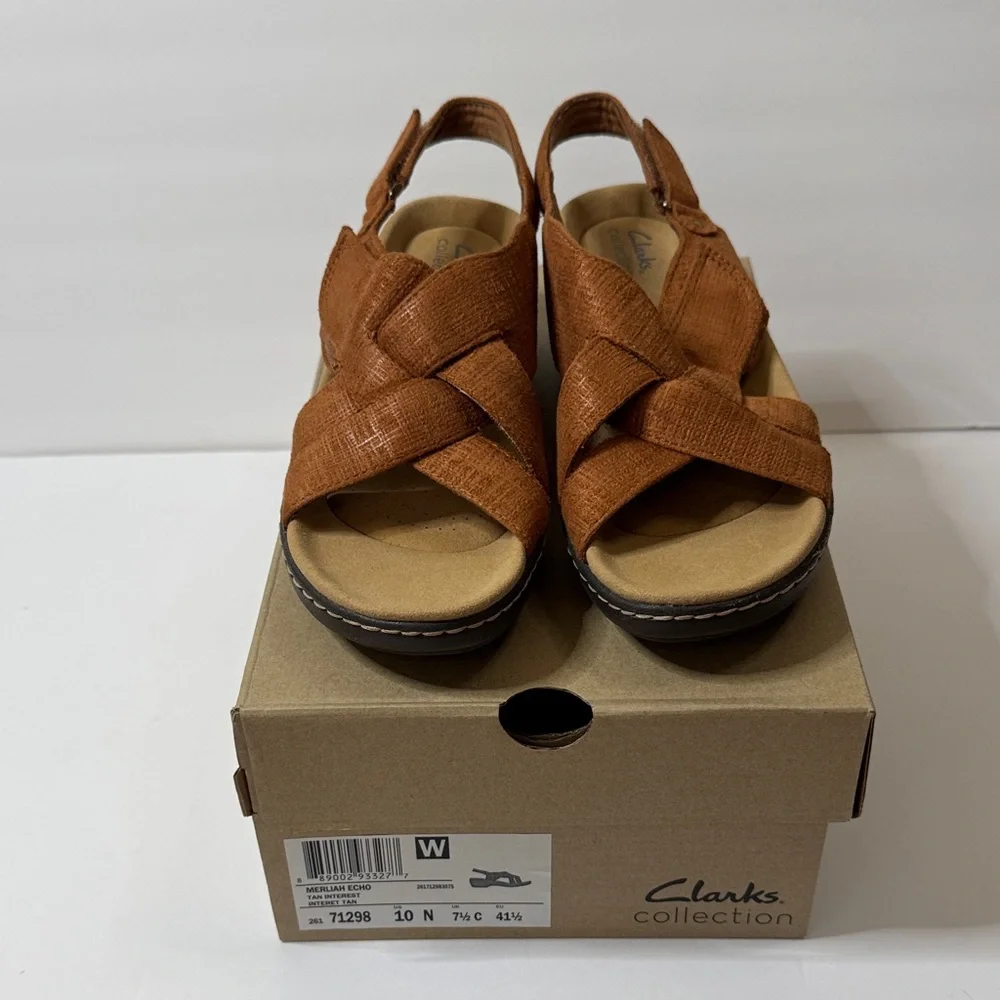 Clarks Merliah Echo Tan Brown Sandals NEW Size 10